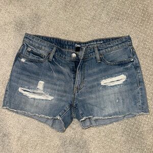 GAP Women's Distressed Blue Jean Shorts